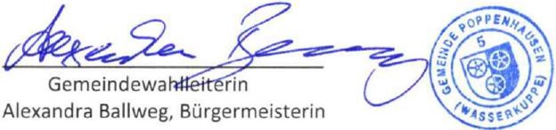 Gemeindewahlleiterin Alexandra Ballweg, Bürgermeisterin